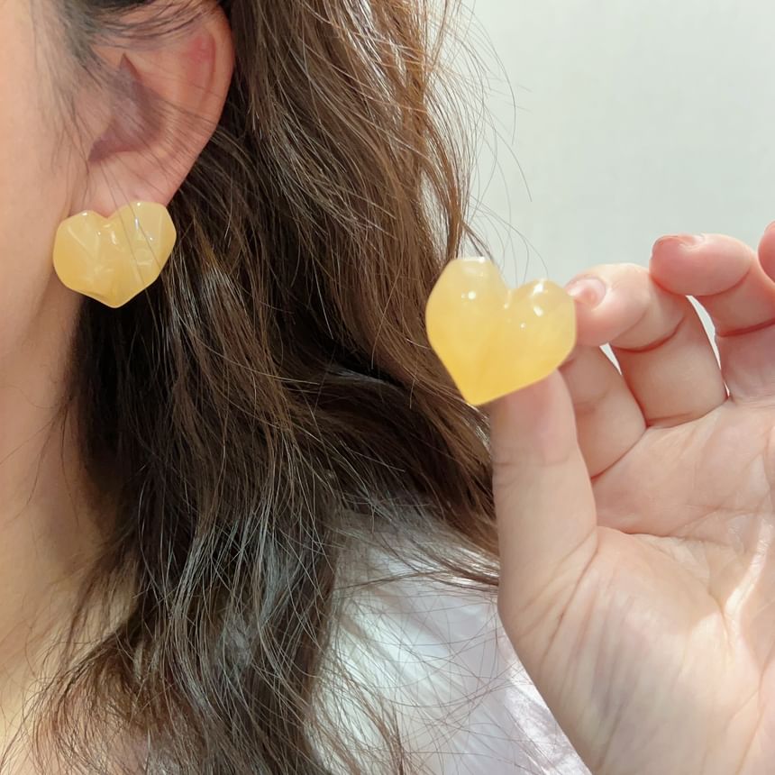 Heart Earring Resin Stud