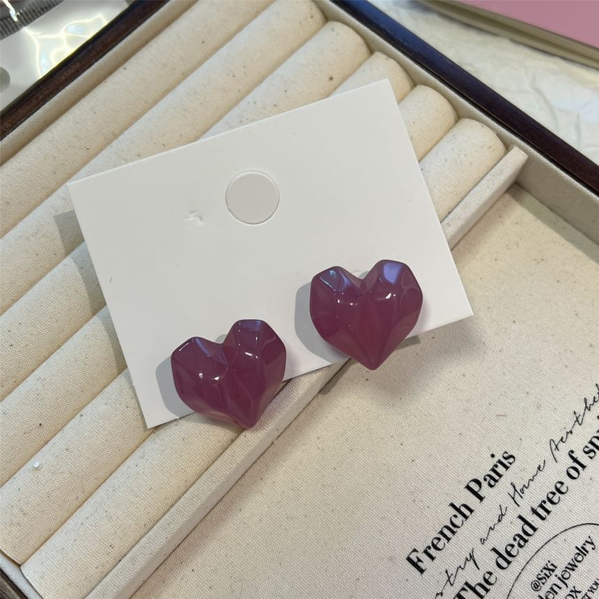 Heart Earring Resin Stud