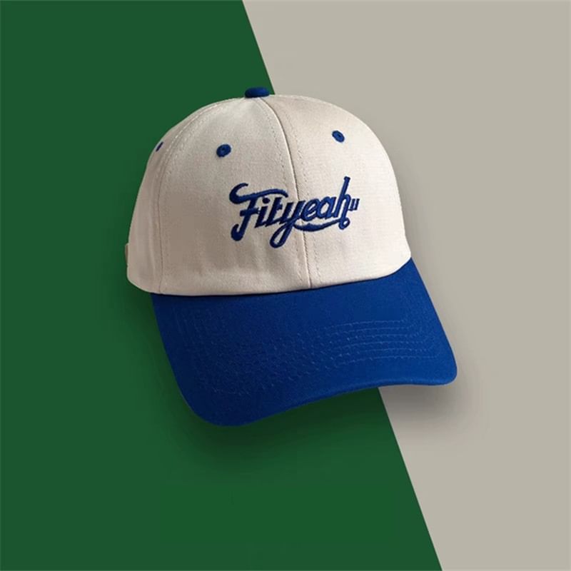 Panel Embroidered Lettering Cap Baseball