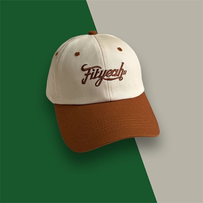 Panel Embroidered Lettering Cap Baseball