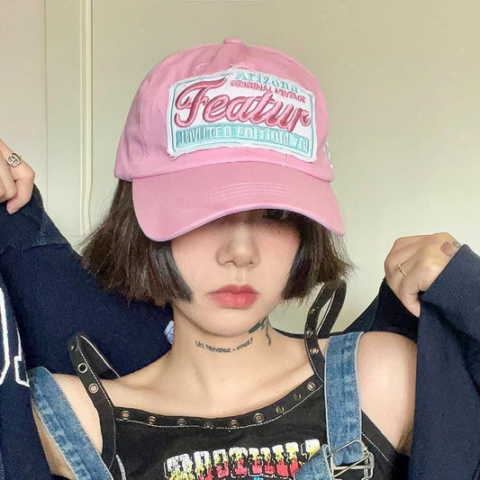 Applique Embroidered Lettering Baseball Cap