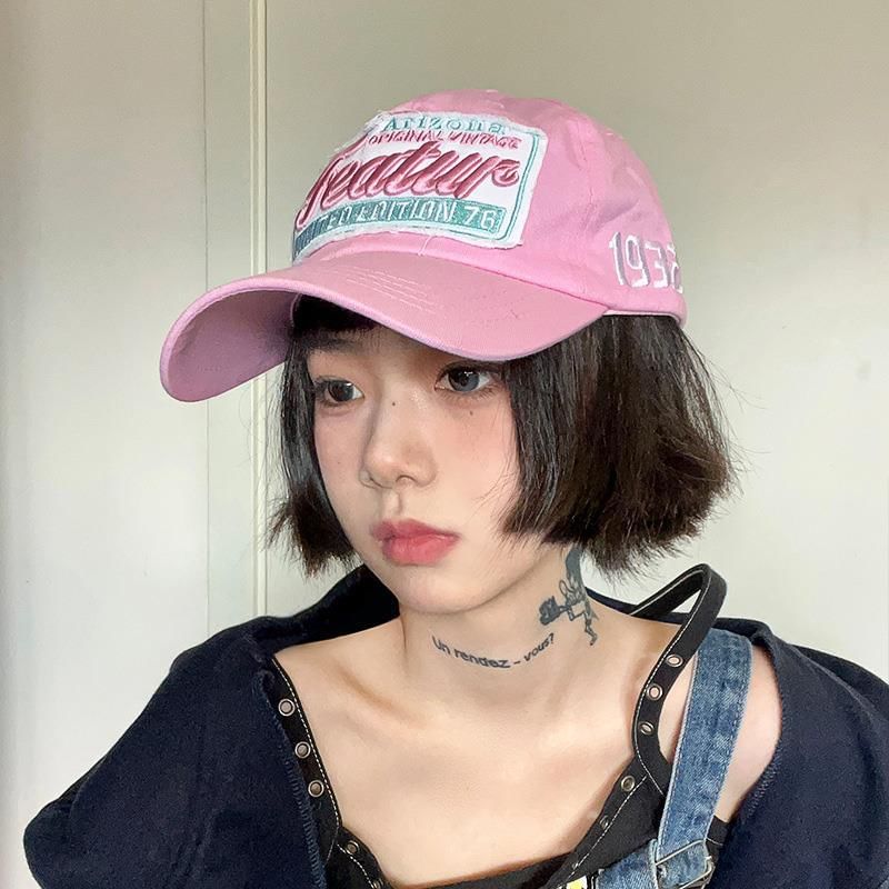 Applique Embroidered Lettering Baseball Cap