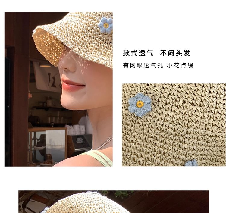 Hat Bucket Straw Flower