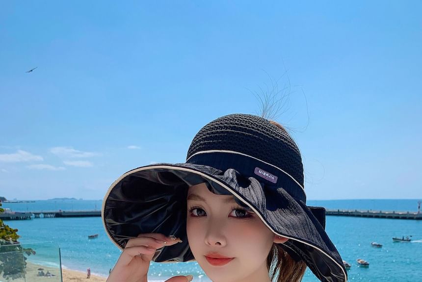 Bow Sun Ruched Panel Hat