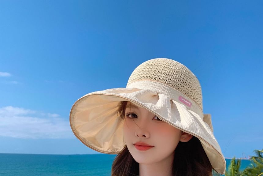 Bow Sun Ruched Panel Hat