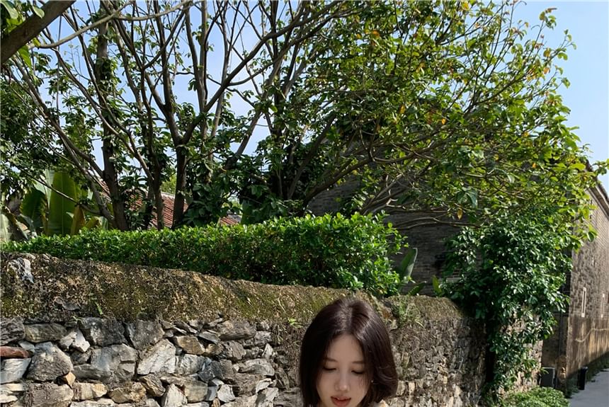 Dress Mermaid Maxi Mini Lace Panel A-Line Buttoned / Cap-Sleeve Plain V-Neck Eyelet