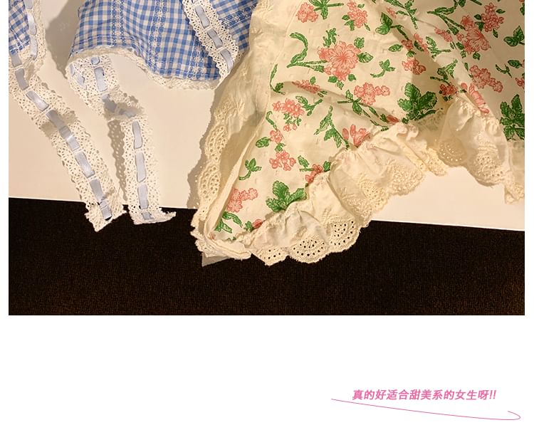 Headkerchief / Trim Lace Scrunchie Set Print