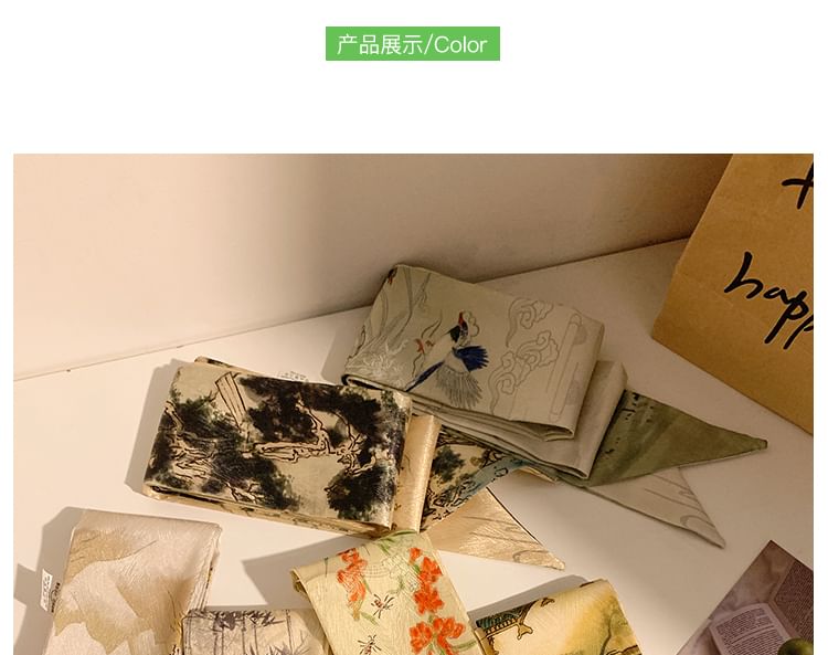 Tie Scarf Narrow Print Hair