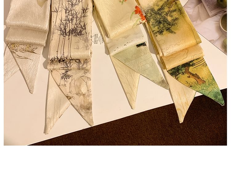 Tie Scarf Narrow Print Hair