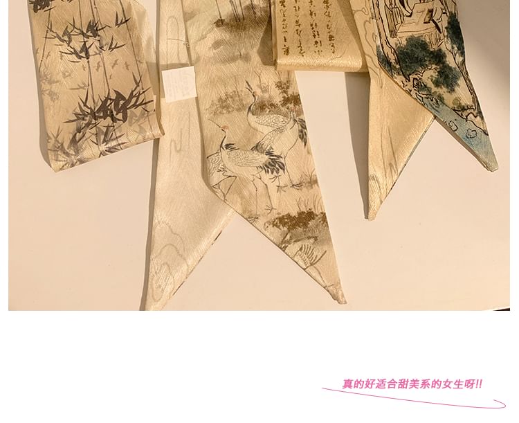 Tie Scarf Narrow Print Hair