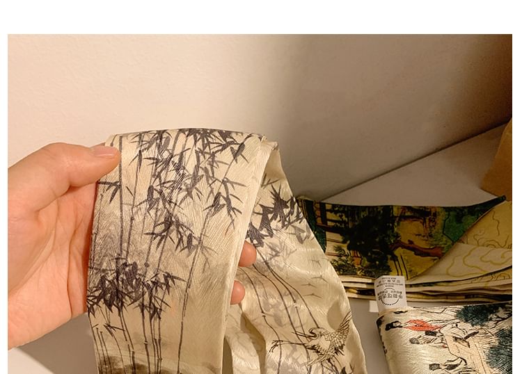 Tie Scarf Narrow Print Hair