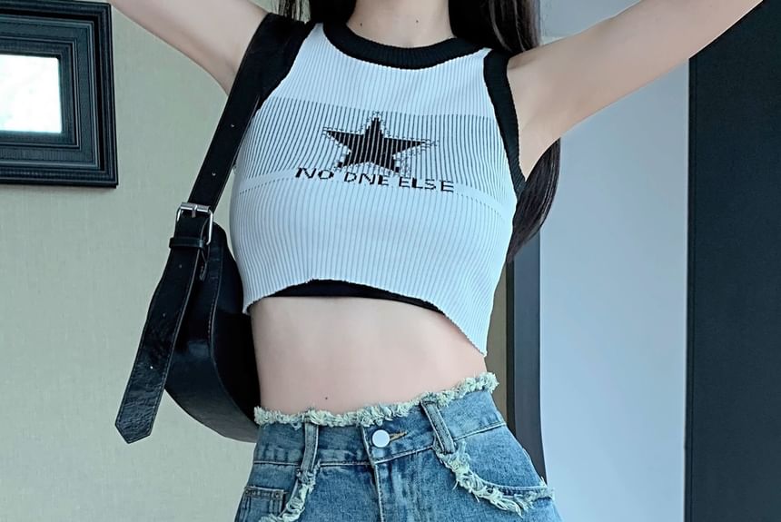 Washed Fray Shorts Waist Denim High