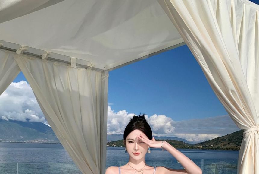 Strap Floral Spaghetti Sundress Maxi Cutout