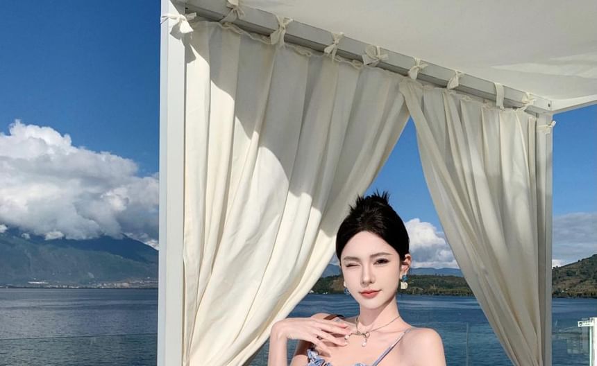 Strap Floral Spaghetti Sundress Maxi Cutout