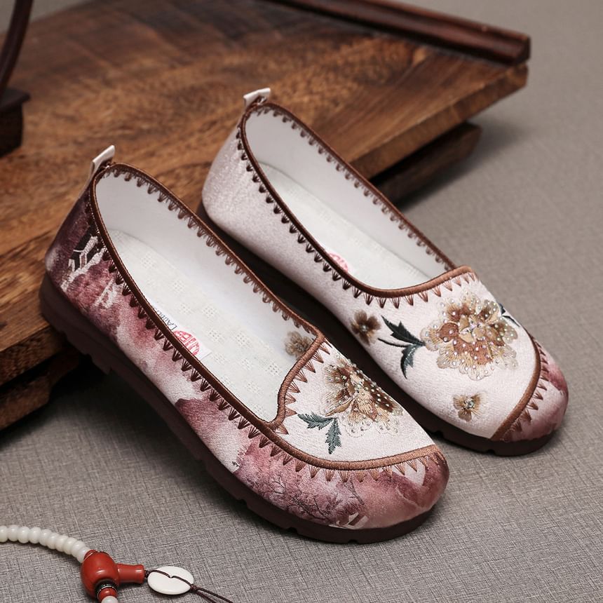 Flats Embroidered Flower