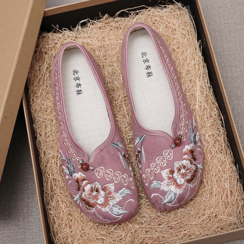 Flats Flower Embroidered