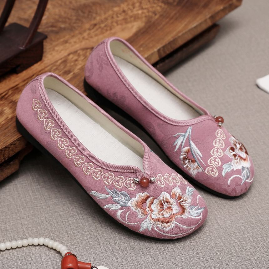 Flats Flower Embroidered