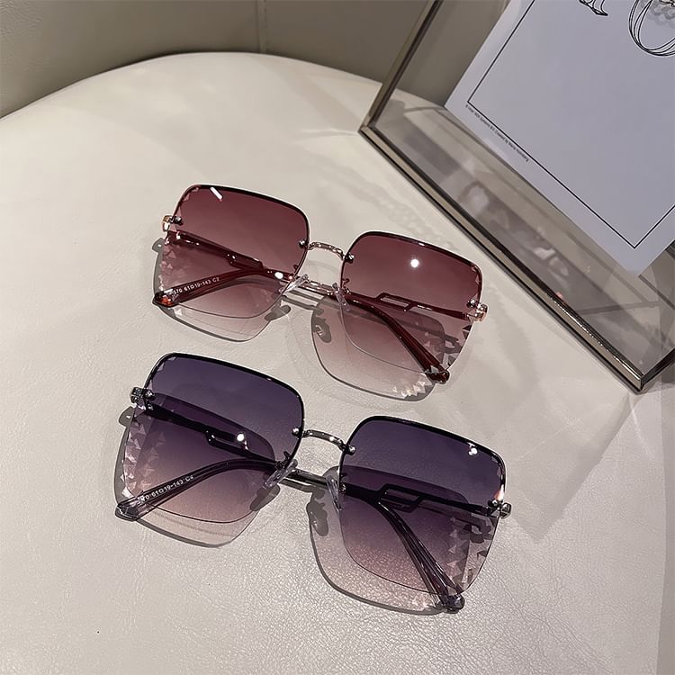 Frame Cut Diamond Sunglasses Half Square