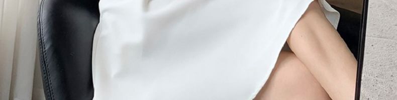 Mini Puff Dress A-Line Plain Square Sleeve Neck