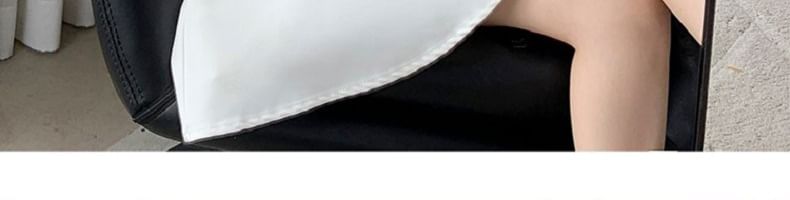 Mini Puff Dress A-Line Plain Square Sleeve Neck