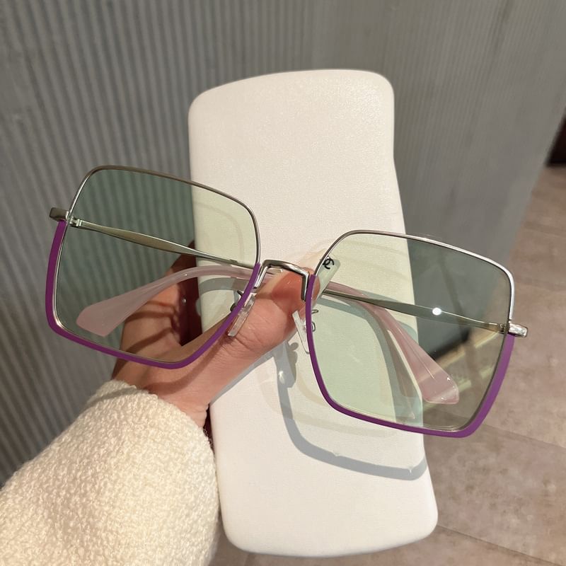 Square Frame Half Sunglasses
