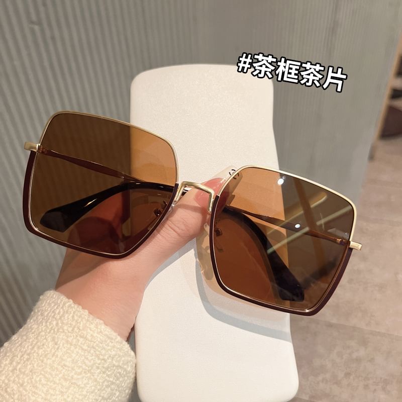 Square Frame Half Sunglasses