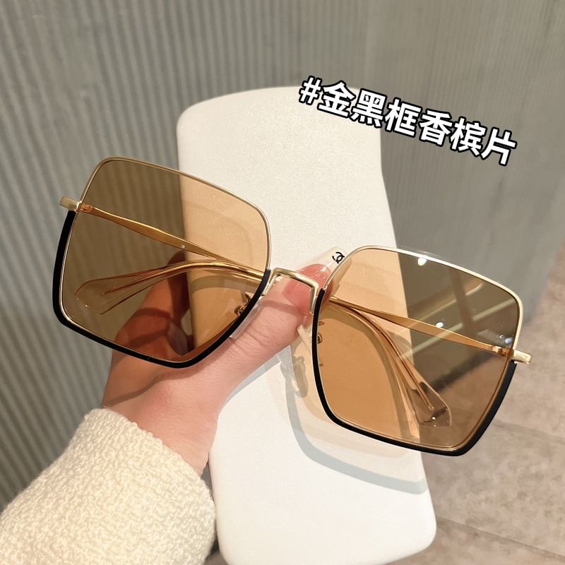Square Frame Half Sunglasses