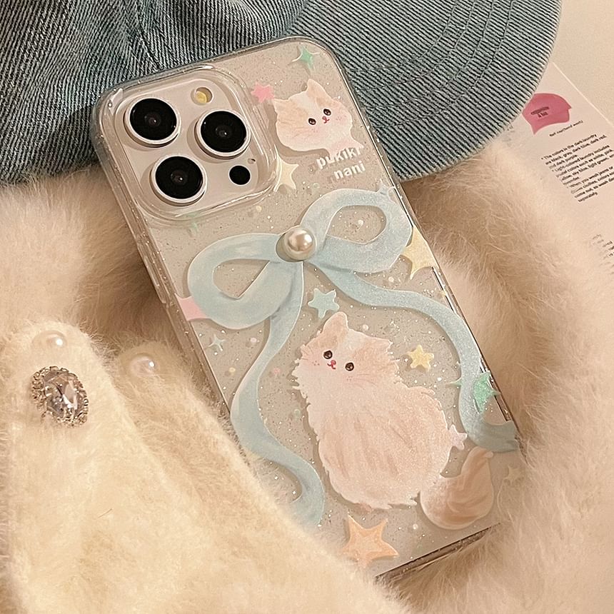 Cat Phone Ribbon Case