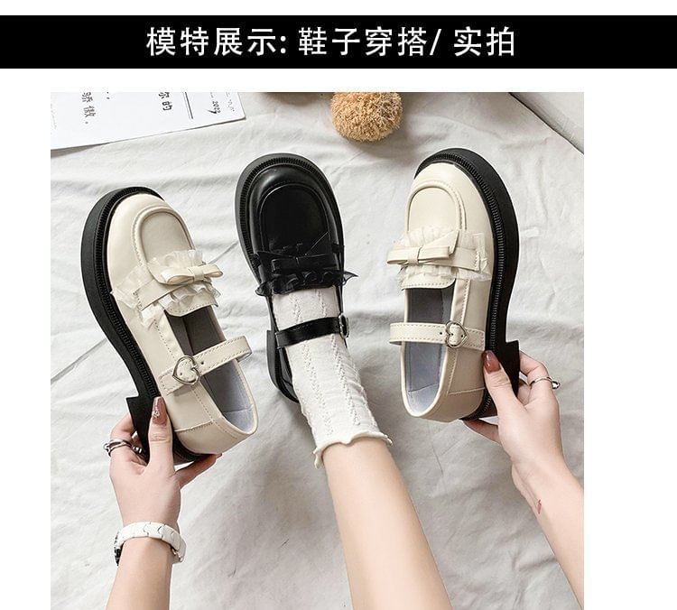 Loafers Platform Bow