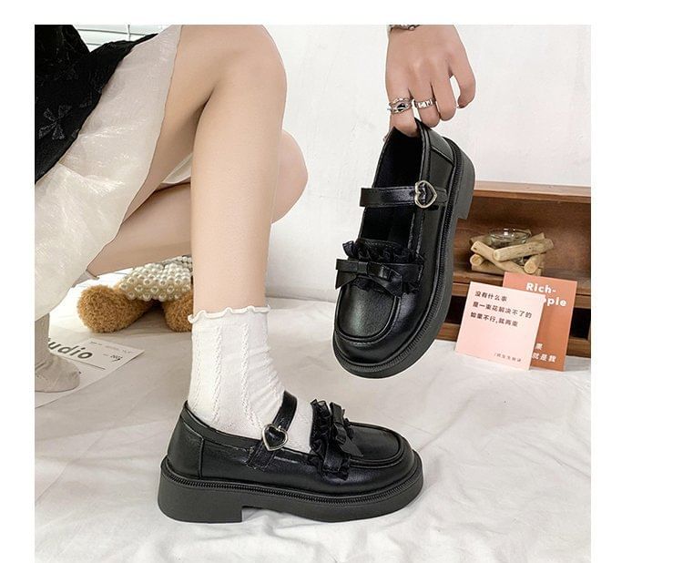 Loafers Platform Bow