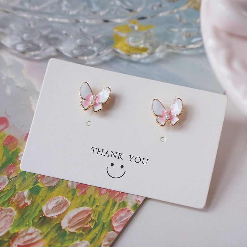 / Stud Butterfly Earring Floral Alloy