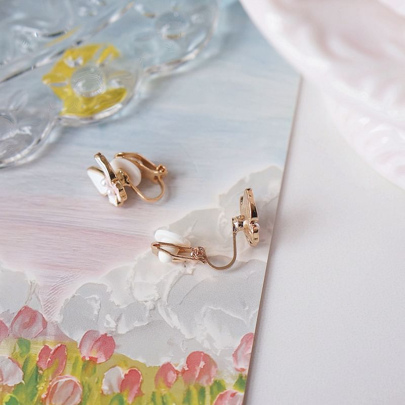 / Stud Butterfly Earring Floral Alloy