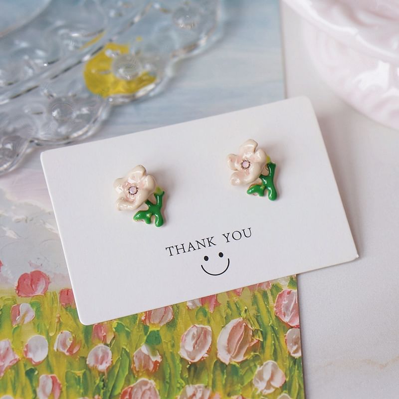 / Stud Butterfly Earring Floral Alloy
