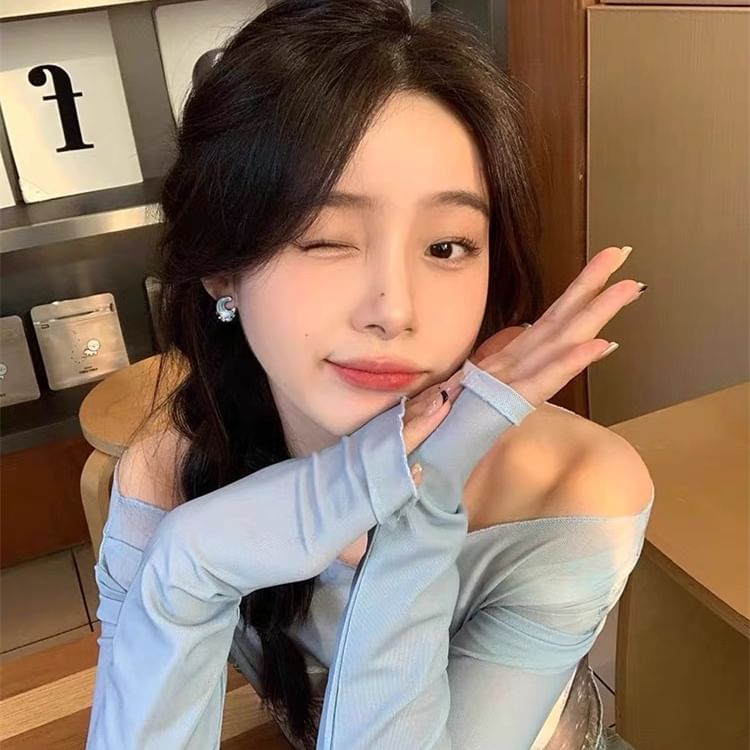 Stud Star Earring Alloy Asymmetrical Moon