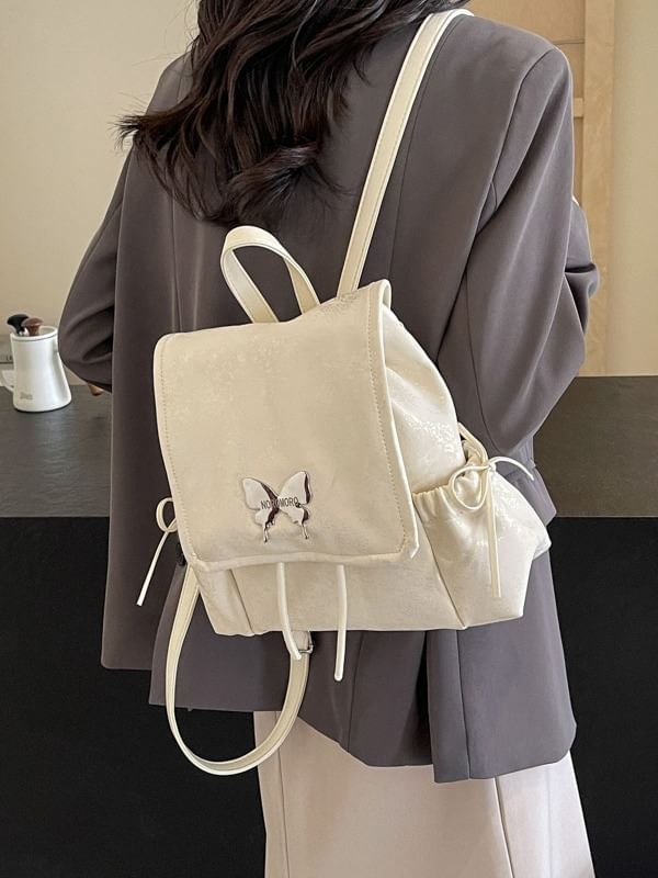 Butterfly Flap Backpack Studded Multi-Pocket