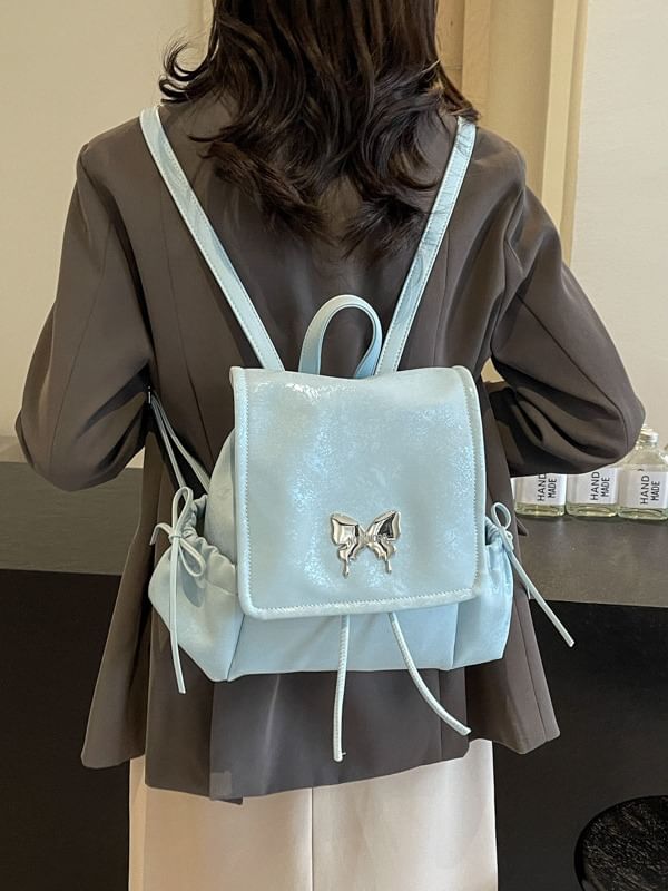 Butterfly Flap Backpack Studded Multi-Pocket