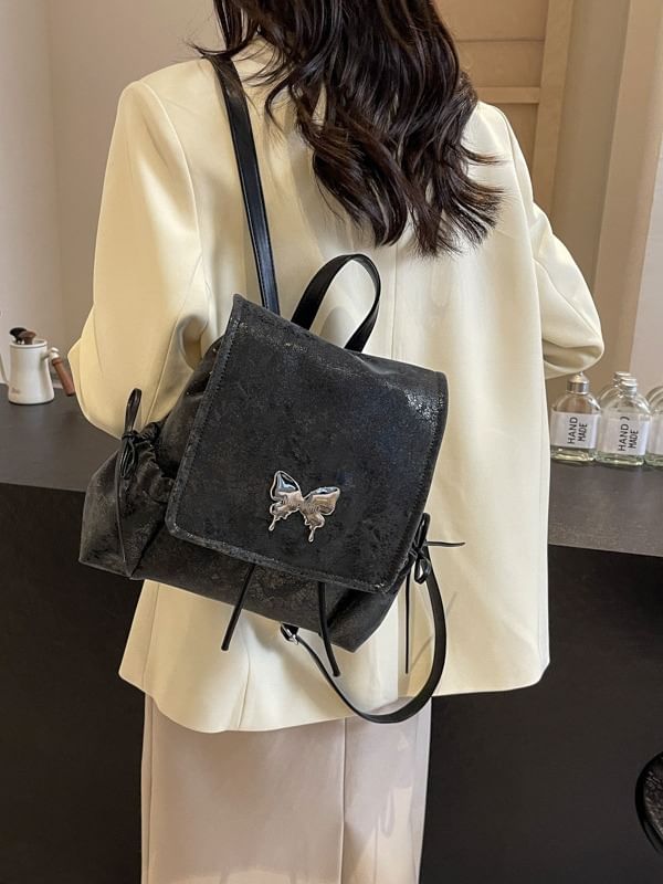 Butterfly Flap Backpack Studded Multi-Pocket