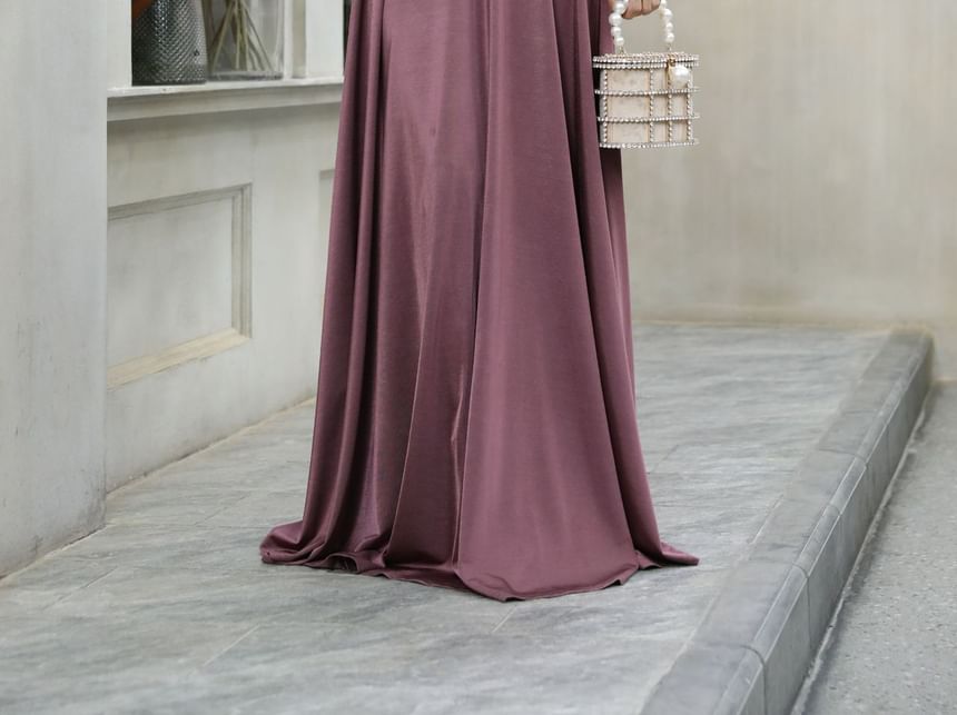 Strap Gown Shirred Wrap Evening Spaghetti A-Line