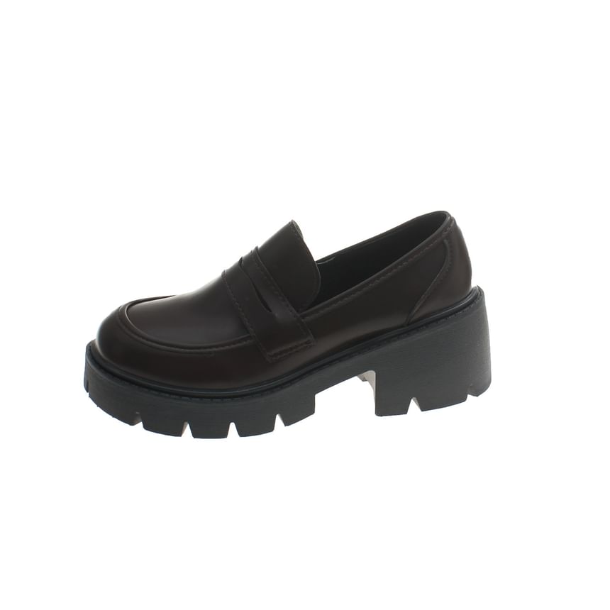 Faux Loafers Leather Platform