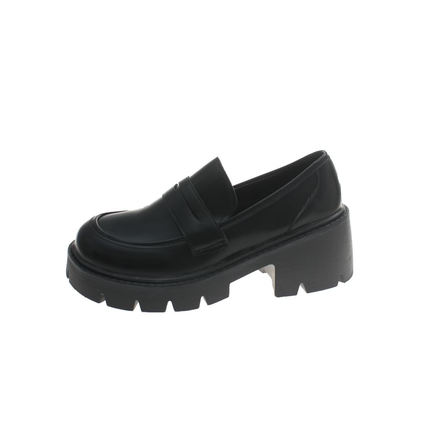 Faux Loafers Leather Platform
