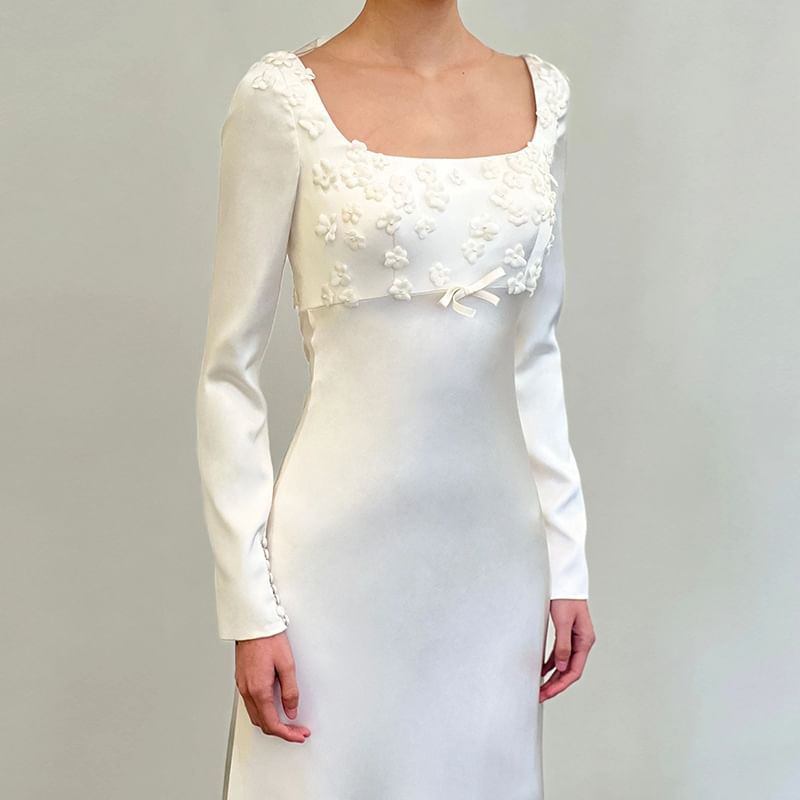 Gown Sheath Long-Sleeve Wedding Flower