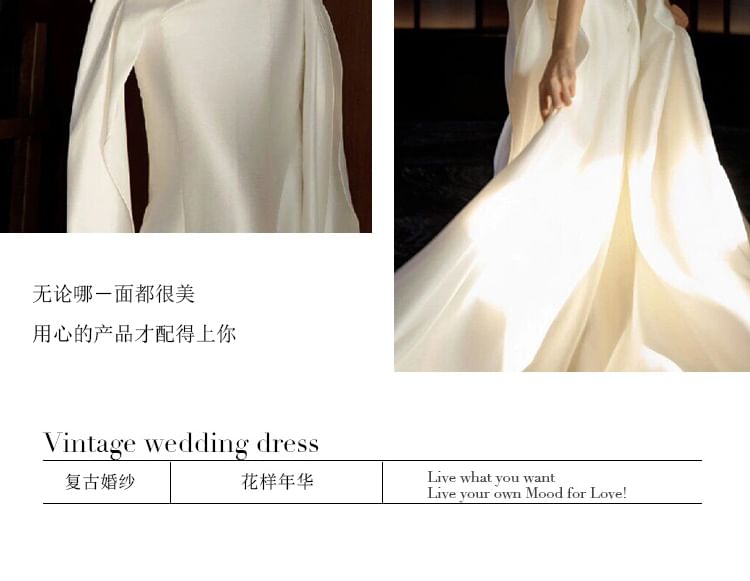 Off Gown Plain Shoulder Mermaid Wedding