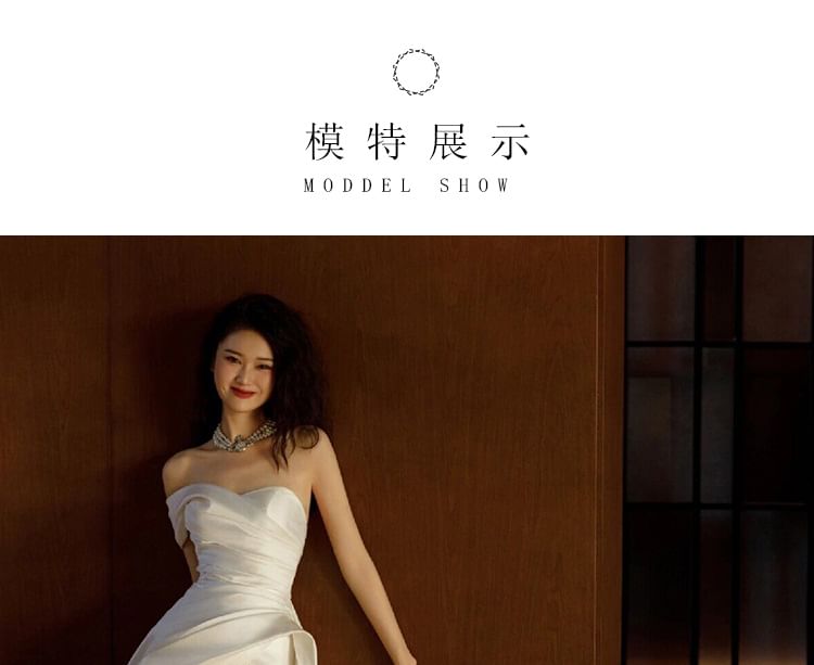 Off Gown Plain Shoulder Mermaid Wedding