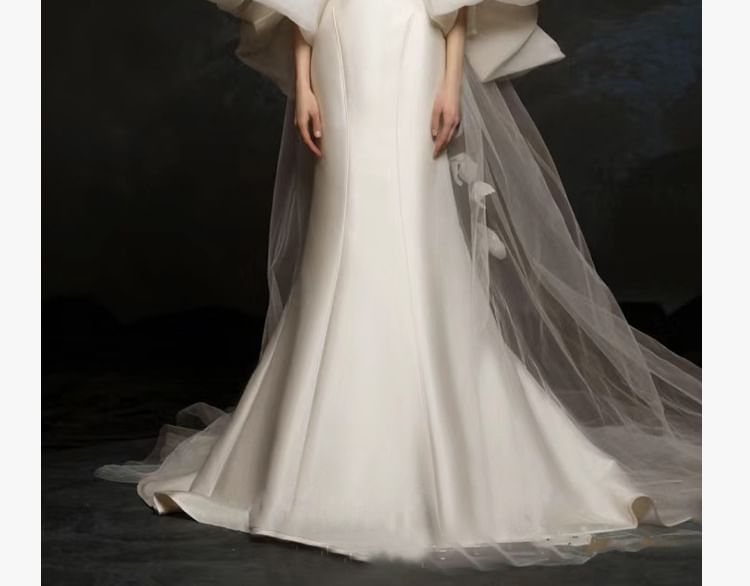 Evening Plain Mermaid Strapless Gown