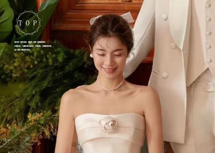 Flower Plain Gown Wedding A-Line