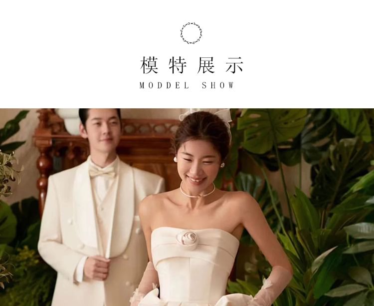 Flower Plain Gown Wedding A-Line