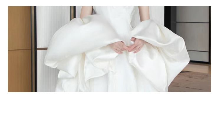 A-Line Plain Strapless Gown Wedding