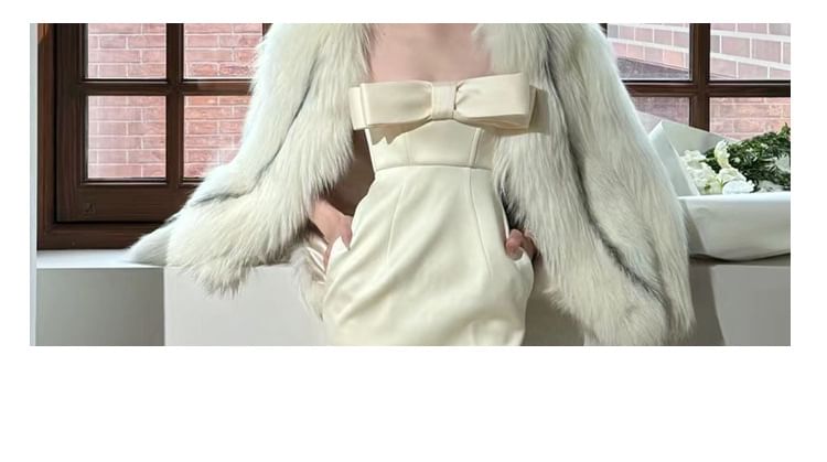 Mermaid Strapless Bow gown Wedding Plain