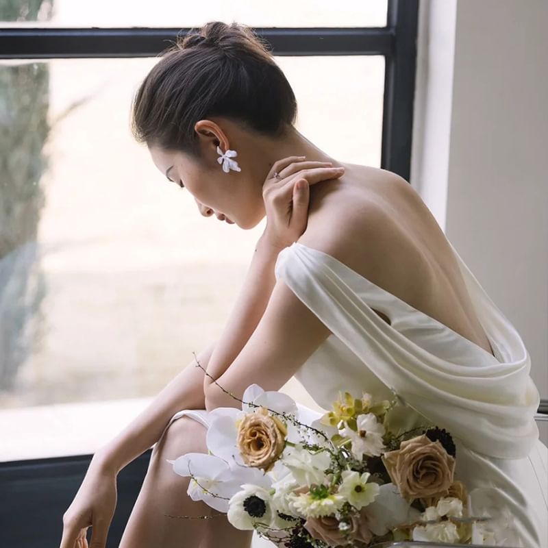 Plain Gown Ruched Wedding Sleeveless