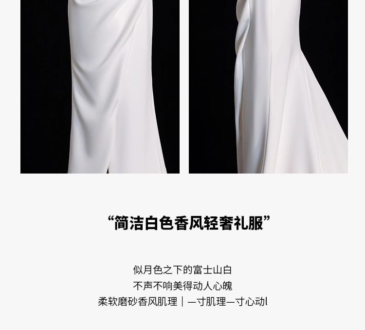 A-Line Gown Wedding Plain Sleeveless